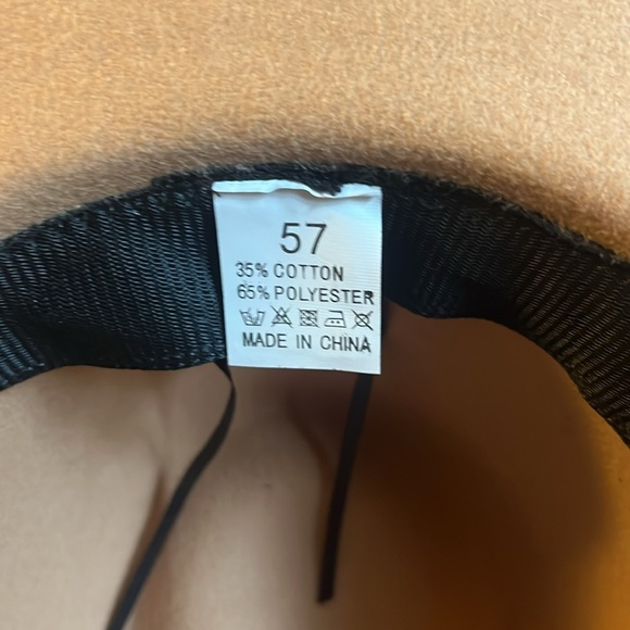 Tan and Brown Wide-Brim Hat with Decorative Band - Picture 4 of 5